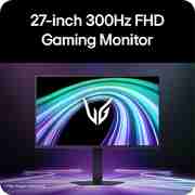 LG 27-инчов UltraGear™ G5, 300&nbsp;Hz FHD гейминг монитор, 'Изглед отпред на гейминг монитор, показан в модерна среда в неонов стил., 27G550B-B, thumbnail 5